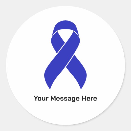 Custom Blue Ribbon Colon Cancer Awareness Runder Aufkleber (Vorderseite)