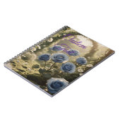 Custom Blue Rose Liebe - Zeitlose Blumenbearbeitun Notizblock (Linke Seite)