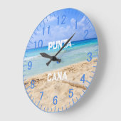 Custom Blue Sand Beach Clock Große Wanduhr (Winkel)