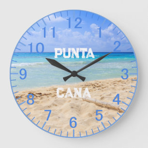 Custom Blue Sand Beach Clock Große Wanduhr