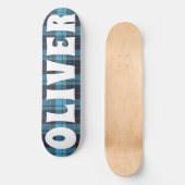 Custom Blue Scottan Schottenkarton Skateboard (Vorderseite)