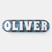 Custom Blue Scottan Schottenkarton Skateboard (Horizontal)