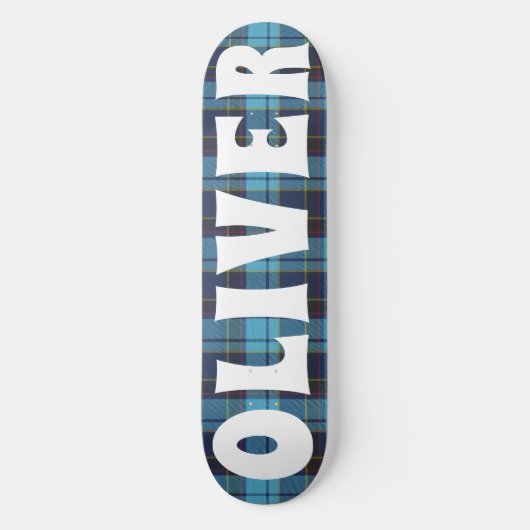 Custom Blue Scottan Schottenkarton Skateboard (Vorderseite)