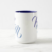 Custom Blue Script Monogram Initial Cup Tasse (Zentrum)