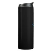 Custom Blue Script Name Black Thermal Tumbler Thermosbecher (Nach links gedreht)