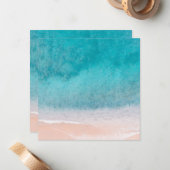 Custom Blue Sea Waves Seaside Beach Sand Blank Mitteilungskarte (Vorderseite/Rückseite Beispiel)