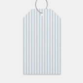 Custom Blue Seashell Coastal Stripe Geschenkanhänger (Rückseite)