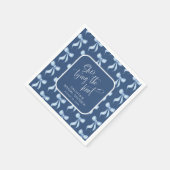 Custom Blue She's Tying the Knot Bridal Shower Serviette (Ecke)