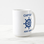 Custom Blue Ship Whep Captain Name hinzufügen Kaffeetasse (VorderseiteRechts)