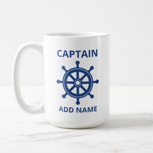 Custom Blue Ship Whep Captain Name hinzufügen Kaffeetasse (Links)