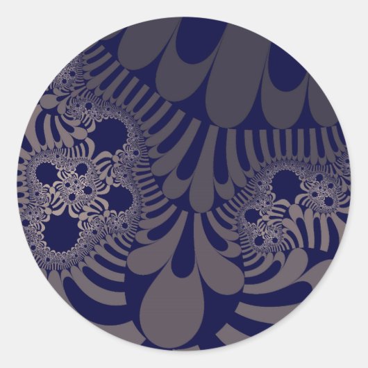 Custom Blue Silver Mod Large Round Stickers (Vorderseite)
