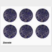Custom Blue Silver Mod Large Round Stickers (Blatt)