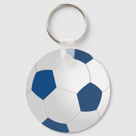 Custom Blue Soccer Schlüsselanhänger (Keyring) (Rückseite)