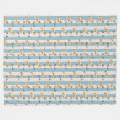 Custom Blue Strip Golden Doodle Name Pet Fleecedecke (Vorderseite (Horizontal))