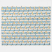 Custom Blue Strip Golden Retriever Pet Name Fleecedecke (Vorderseite (Horizontal))