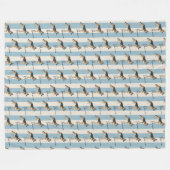 Custom Blue Stripe German Shepherd Pet Name Fleecedecke (Vorderseite (Horizontal))