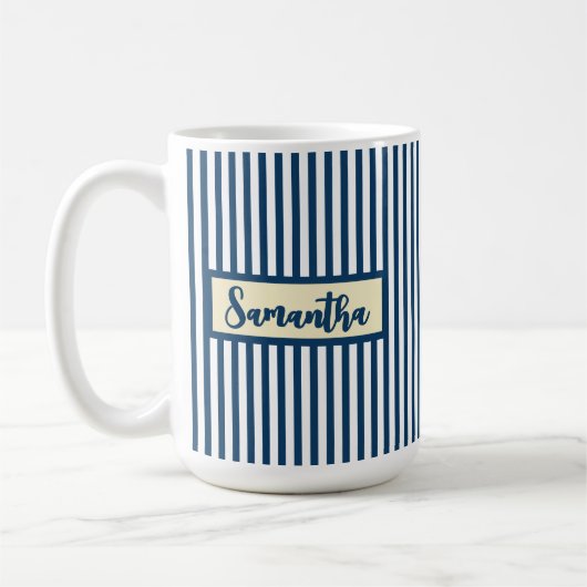 Custom Blue Striped Mug Gift for Her or Teachers Kaffeetasse (Links)