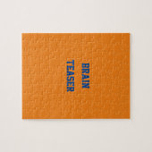Custom Blue Text Brain Teaser Orange Puzzle (Horizontal)