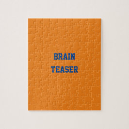 Custom Blue Text Brain Teaser Orange Puzzle