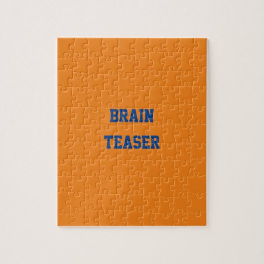 Custom Blue Text Brain Teaser Orange Puzzle (Vertikal)