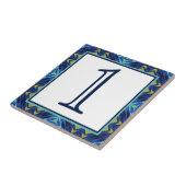 Custom Blue Turquoise Green Stam Art House Nummer Fliese (Seite)