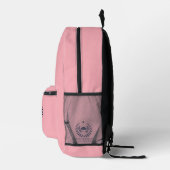 Custom Blue University Logo Rosa Hintergrund Bedruckter Rucksack (Rechts)