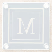 Custom Blue & Vanilla Framed Monogram Glasuntersetzer (Rückseite)