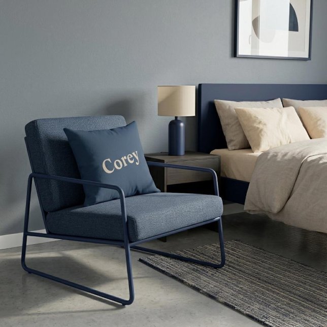 Custom Blue/Vanilla Name Throw Pillow Kissen (Von Creator hochgeladen)