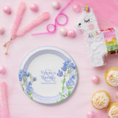 Custom blue Veronica Speedwell Aquarell Blume Pappteller (Party)