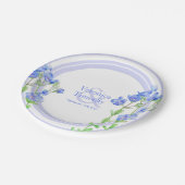 Custom blue Veronica Speedwell Aquarell Blume Pappteller (Schrägansicht)