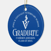 Custom Blue Veterinary School Abschluss Gift Keramik Ornament (Links)