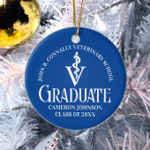 Custom Blue Veterinary School Abschluss Gift Keramik Ornament