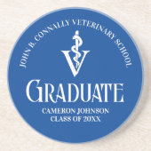 Custom Blue Veterinary School Graduate Keepake Getränkeuntersetzer (Vorne)