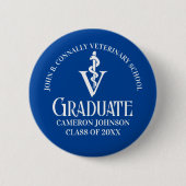 Custom Blue Veterinary School Graduation Party Button (Vorderseite)