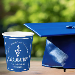 Custom Blue Veterinary School Graduation Party Pappbecher