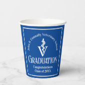 Custom Blue Veterinary School Graduation Party Pappbecher (Rückseite)