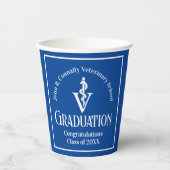 Custom Blue Veterinary School Graduation Party Pappbecher (Vorderseite)