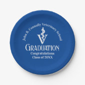 Custom Blue Veterinary School Graduation Party Pappteller (Vorderseite)
