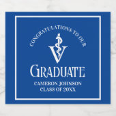 Custom Blue Veterinary School Graduation Party Schaumweinetikett (Einzelnes Label)