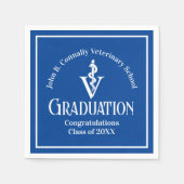 Custom Blue Veterinary School Graduation Party Serviette (Vorderseite)