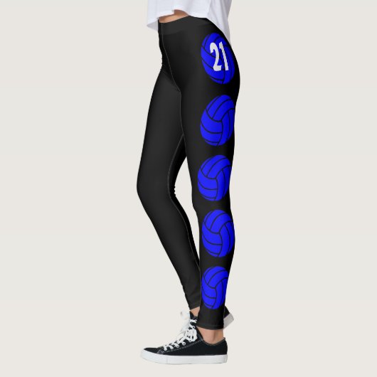 Custom Blue Volleyball Compression Pants Leggings (Links)