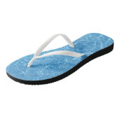 Custom Blue Water Aqua White Slim Rippen Erwachsen Badesandalen (Schrägansicht)