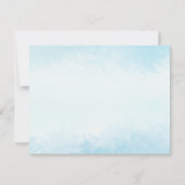 Custom Blue Watercolor Hummingbird Vielen Dank Mitteilungskarte (Rückseite)