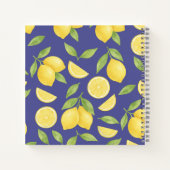 Custom Blue Watercolor Lemon Muster Notizblock (Rückseite)