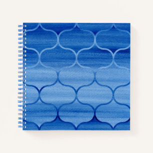 Custom Blue Watercolor Ogedesign Muster Notebook Notizblock