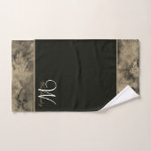 Custom Blue Watercolor White Elegante Mit Monogram Badhandtuch Set (Handtuch)