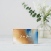 Custom Blue Wave Watercolor Business Card Visitenkarte (Stehend Vorderseite)