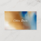 Custom Blue Wave Watercolor Business Card Visitenkarte (Vorderseite)