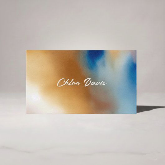 Custom Blue Wave Watercolor Business Card Visitenkarte