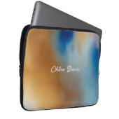 Custom Blue Wave Watercolor Laptopschutzhülle (Vorne Rechts)